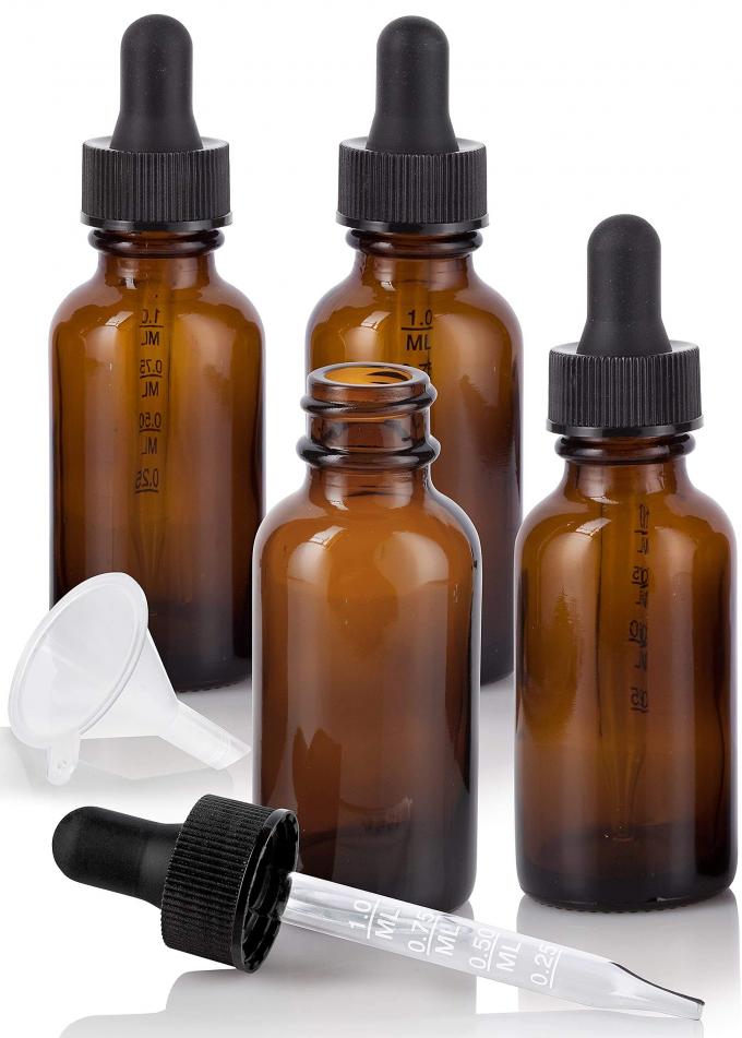 Botellas graduadas del dropper de Amber Glass Cosmetic Containers 0.7oz 30ml de la escala con la pipeta 3
