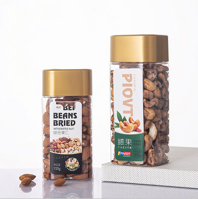 el almacenamiento cuadrado del plástico transparente de los 2.4in sacude la comida seca del ocio de la fruta 250g a prueba de humedad