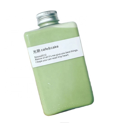Square Clear Juic Plastic Beverage Bottles With Lids PETG ODM Silk Screen Printing