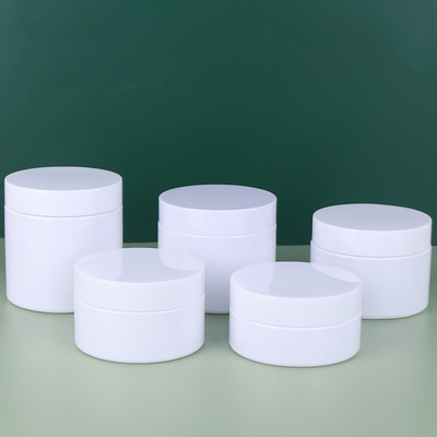 Custom Logo Pet Plastic Storage Jar Cosmetic White PP Body Cream Jar