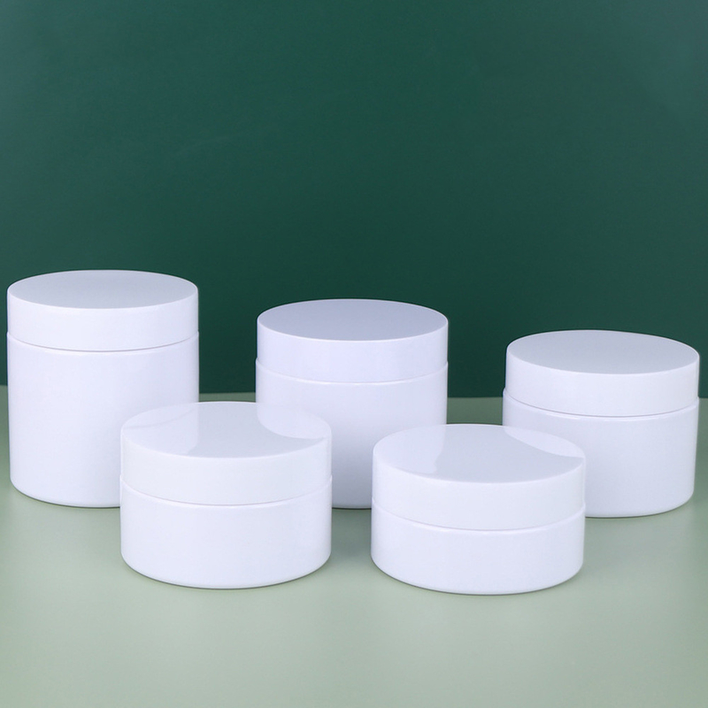 Custom Logo Pet Plastic Storage Jar Cosmetic White PP Body Cream Jar