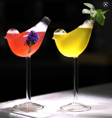 Good price El pájaro transparente único forma a Juice Beverage Cocktail Glass Bottle 201-300ml para la tienda de la barra en línea