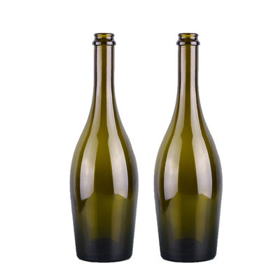 Good price Vino verde antiguo vacío de Champagne Shaped Glass Wine Bottle que empaqueta 750ml en línea